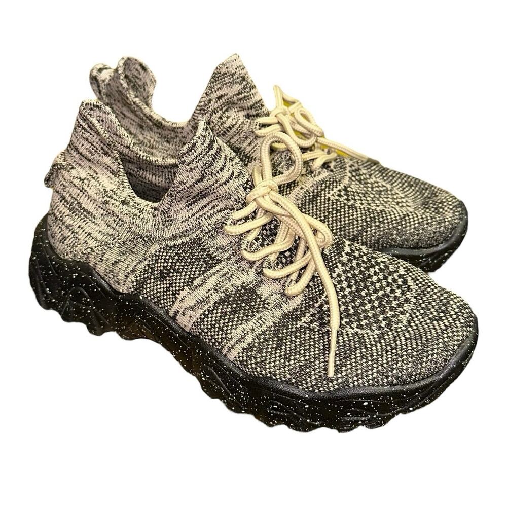 Women's Knit Sock Sneakers Slip On Speckled Sole EU 36 US 6
